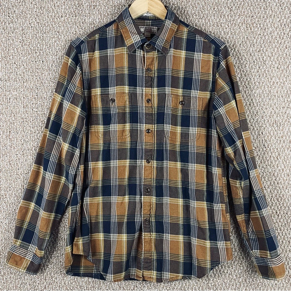 Wallace & Barnes Flannel Shirt Mens Medium Plaid Button Up J Crew Classic B5